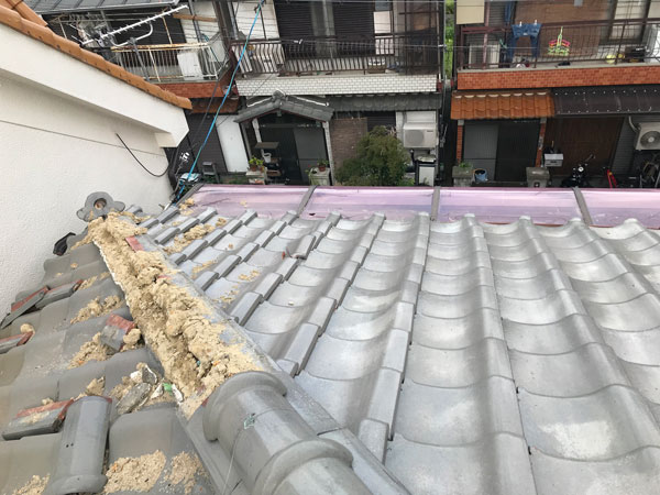 京都市Ｙ邸屋根瓦修理工事施工前