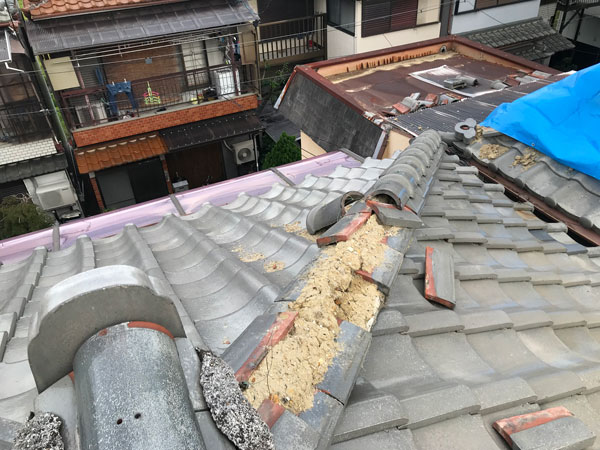 京都市Ｙ邸屋根瓦修理工事施工前