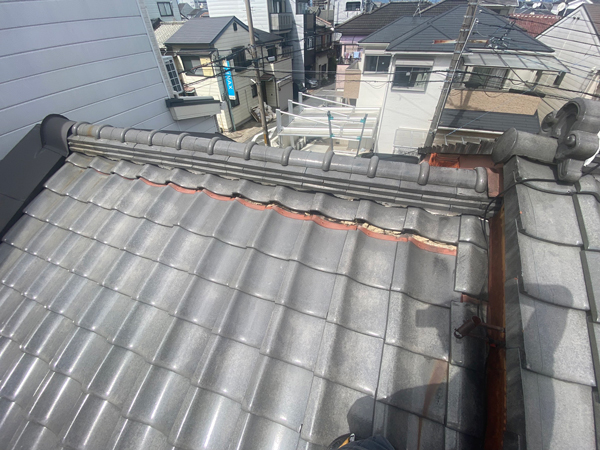 大阪市東淀川区Ｏ邸屋根瓦雨漏り修理工事