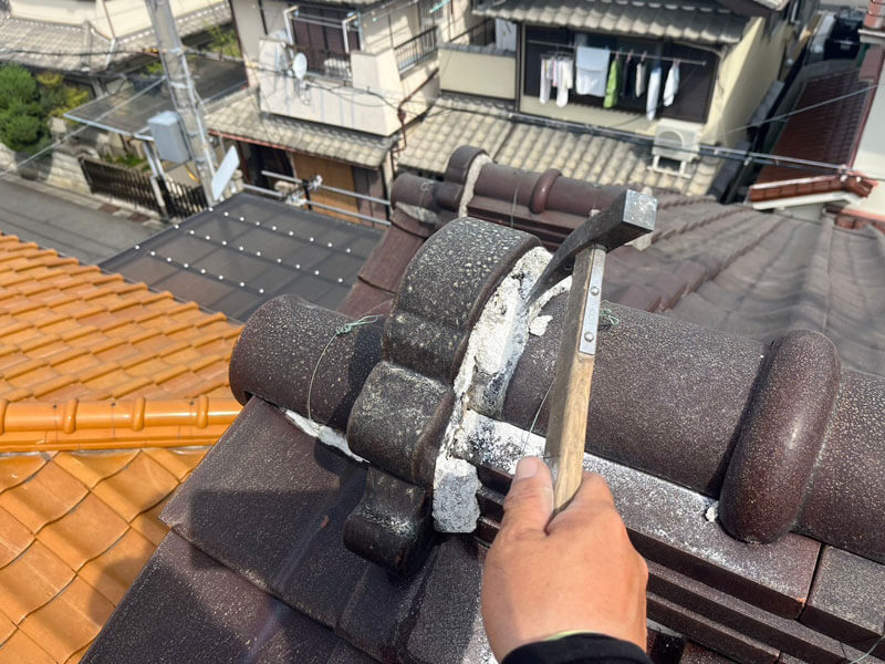 東京都多摩市S邸瓦屋根漆喰工事