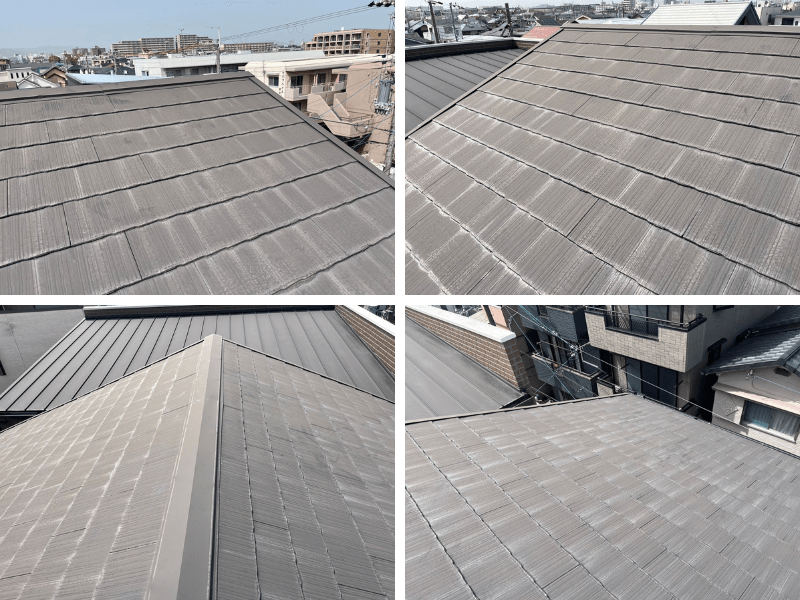 塗装歴のあるスレート（コロニアル）屋根の劣化状態の写真