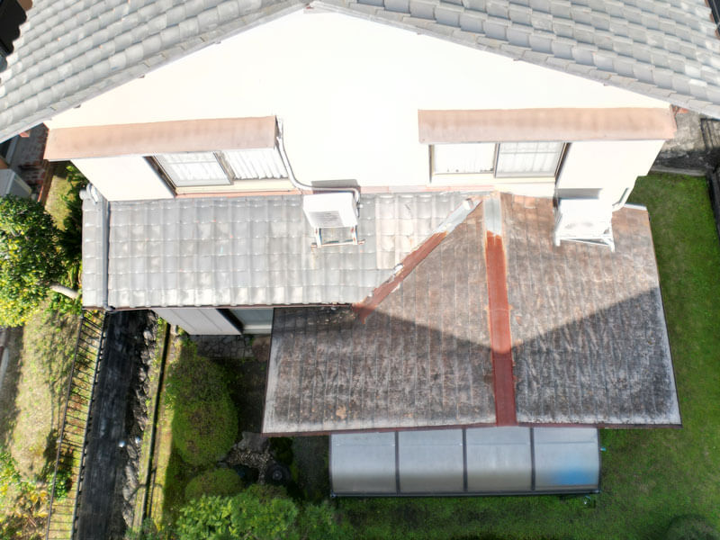 増築部コロニアル屋根・雨漏り発生箇所の写真