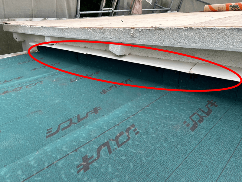 壁際ルーフィング立ち上げ処理の写真