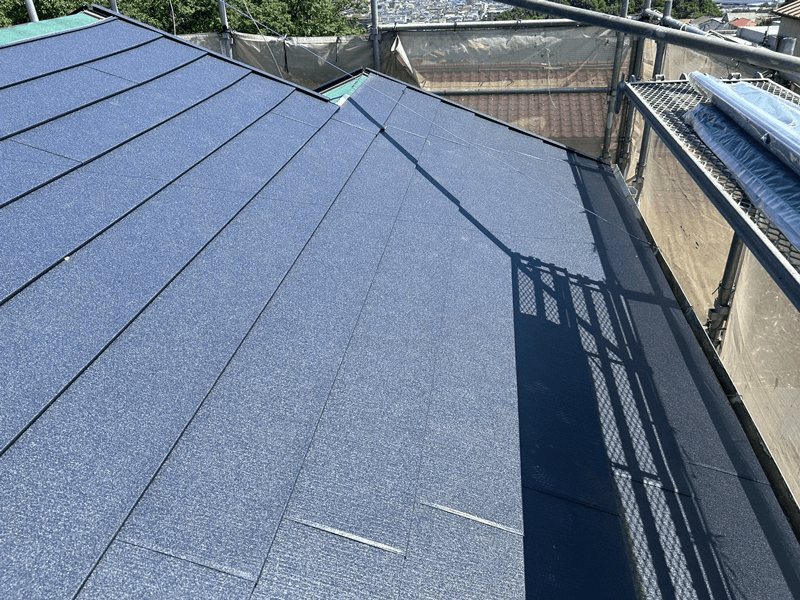 スーパーガルテクト本体張り・施工中の写真