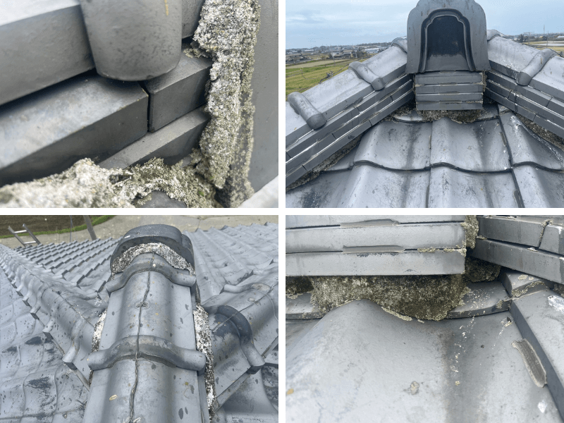 棟まわり漆喰全体劣化の写真