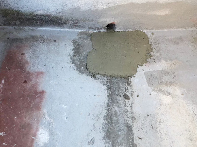 バルコニー カチオンモルタル 下地整形 ウレタン防水 下処理