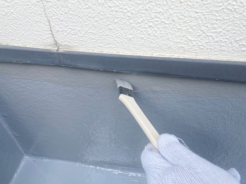 バルコニー トップコート塗布 ウレタン防水 仕上げ 保護塗料