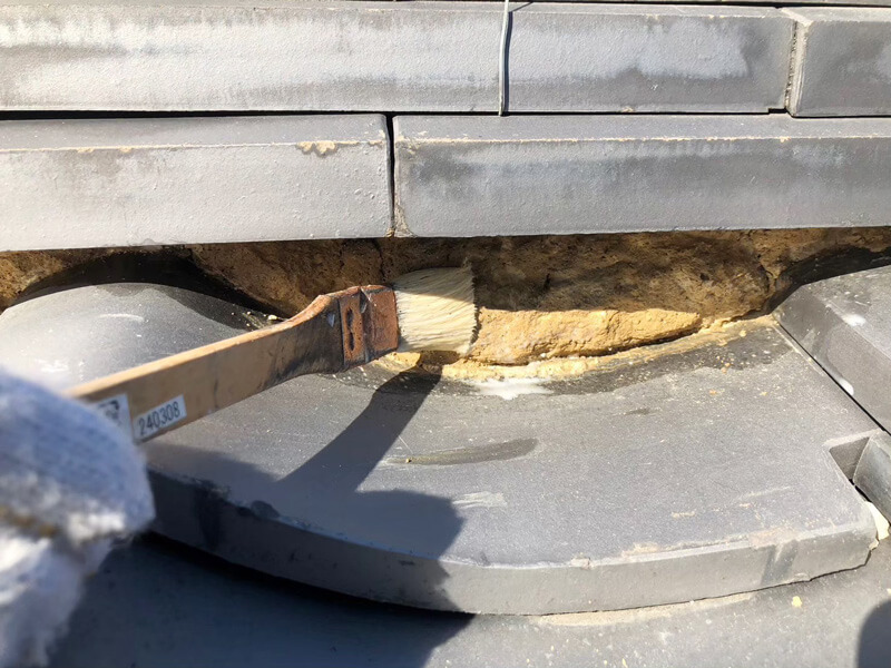 棟 下地整備 プライマー塗布 施工中