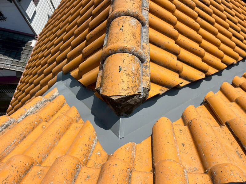 谷板金 錆止め塗装 施工後 防錆処理完了