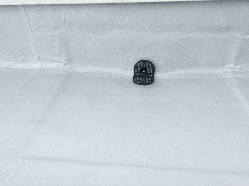 改修ドレン設置後に勾配調整された排水口周辺の仕上がり