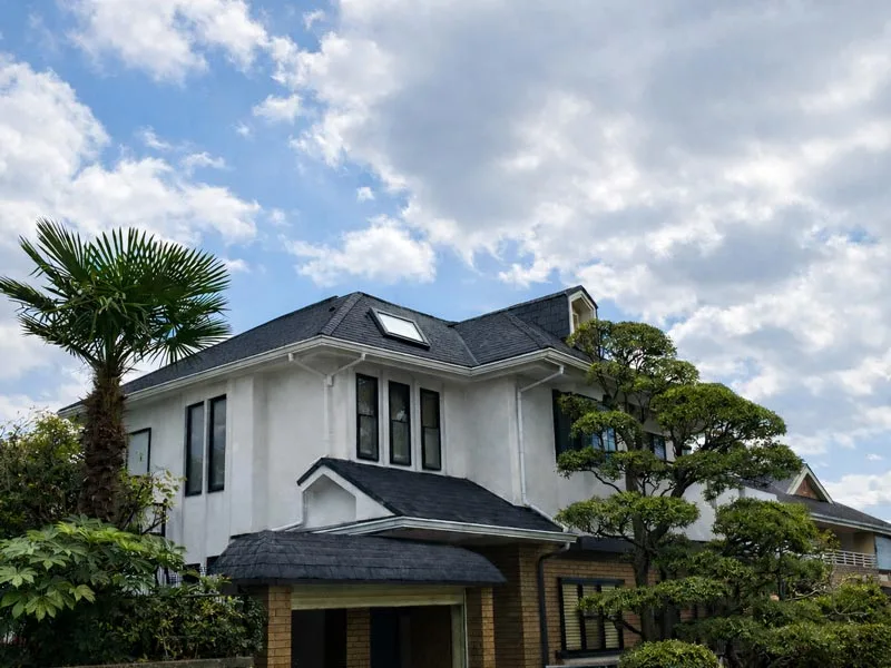 天窓と複雑な屋根形状を持つ住宅のイメージ