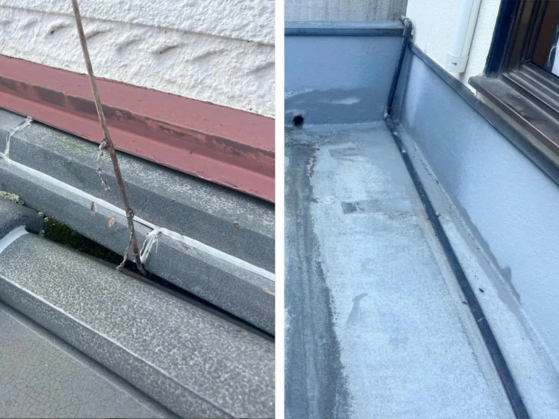 取り合い部とベランダ防水立ち上がりの事例