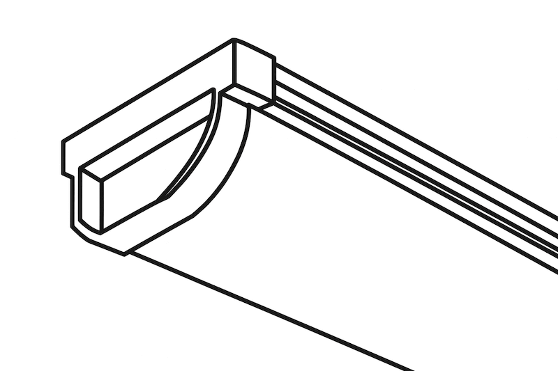 リバーシブル雨樋のイラスト。