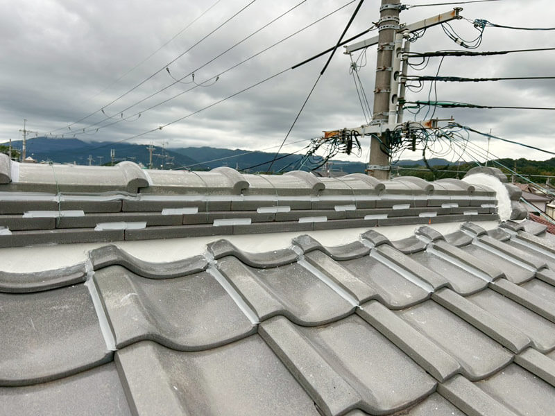 瓦屋根修理工事・漆喰工事after